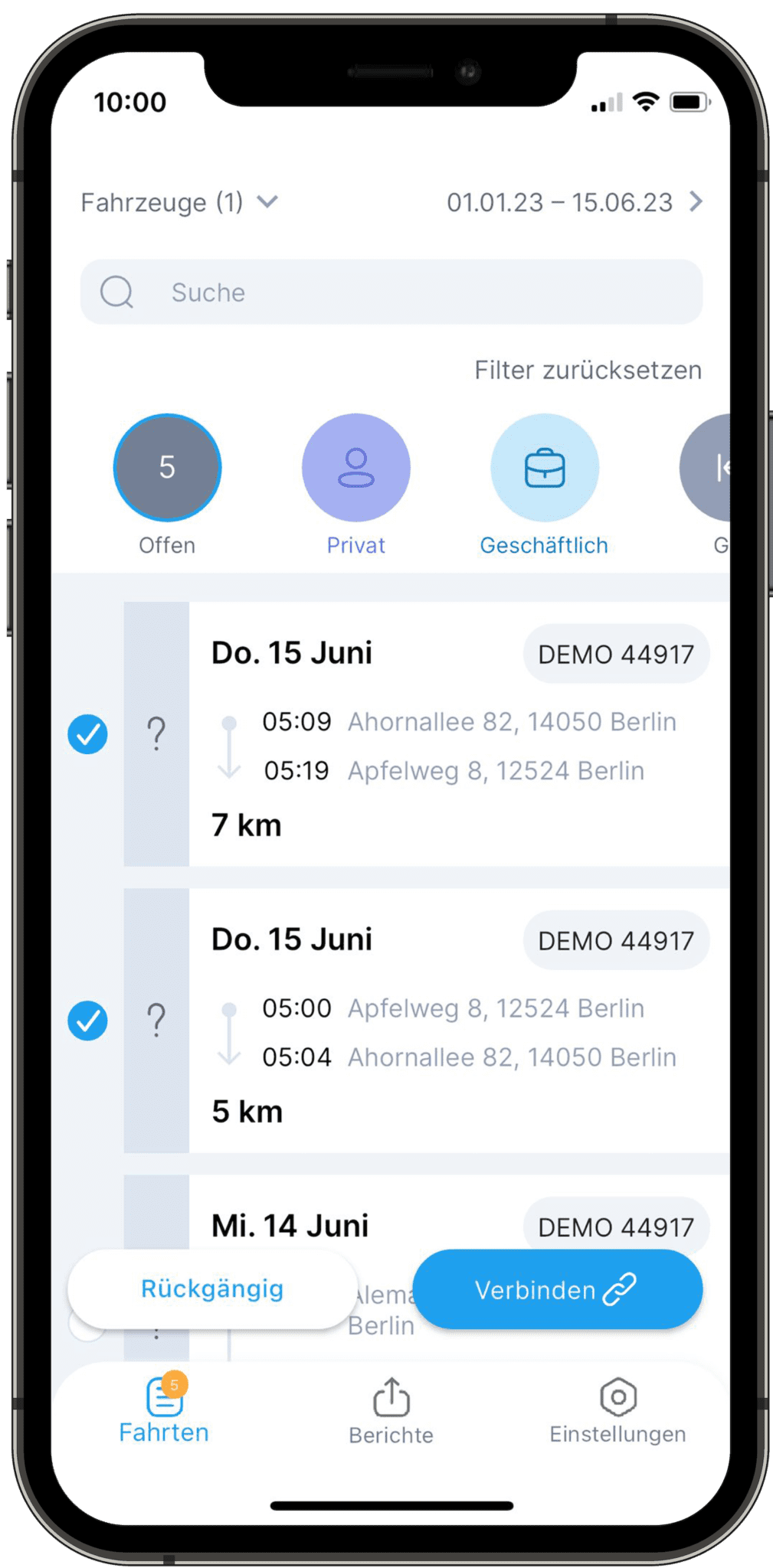Fahrten verbinden mit dem digitalen Fahrtenbuch AutoLogg - So gehts Fahrten verbinden - So gehts