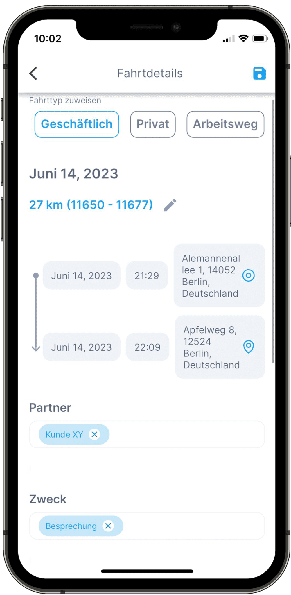 business trips - AutoLogg app