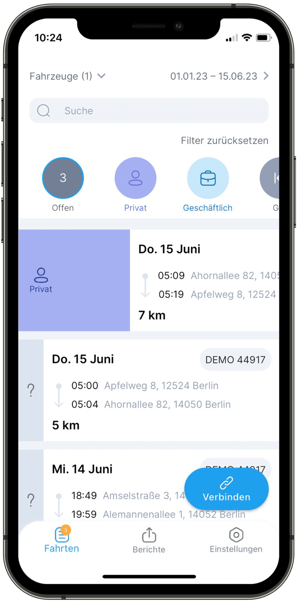 Assign private trips in the app