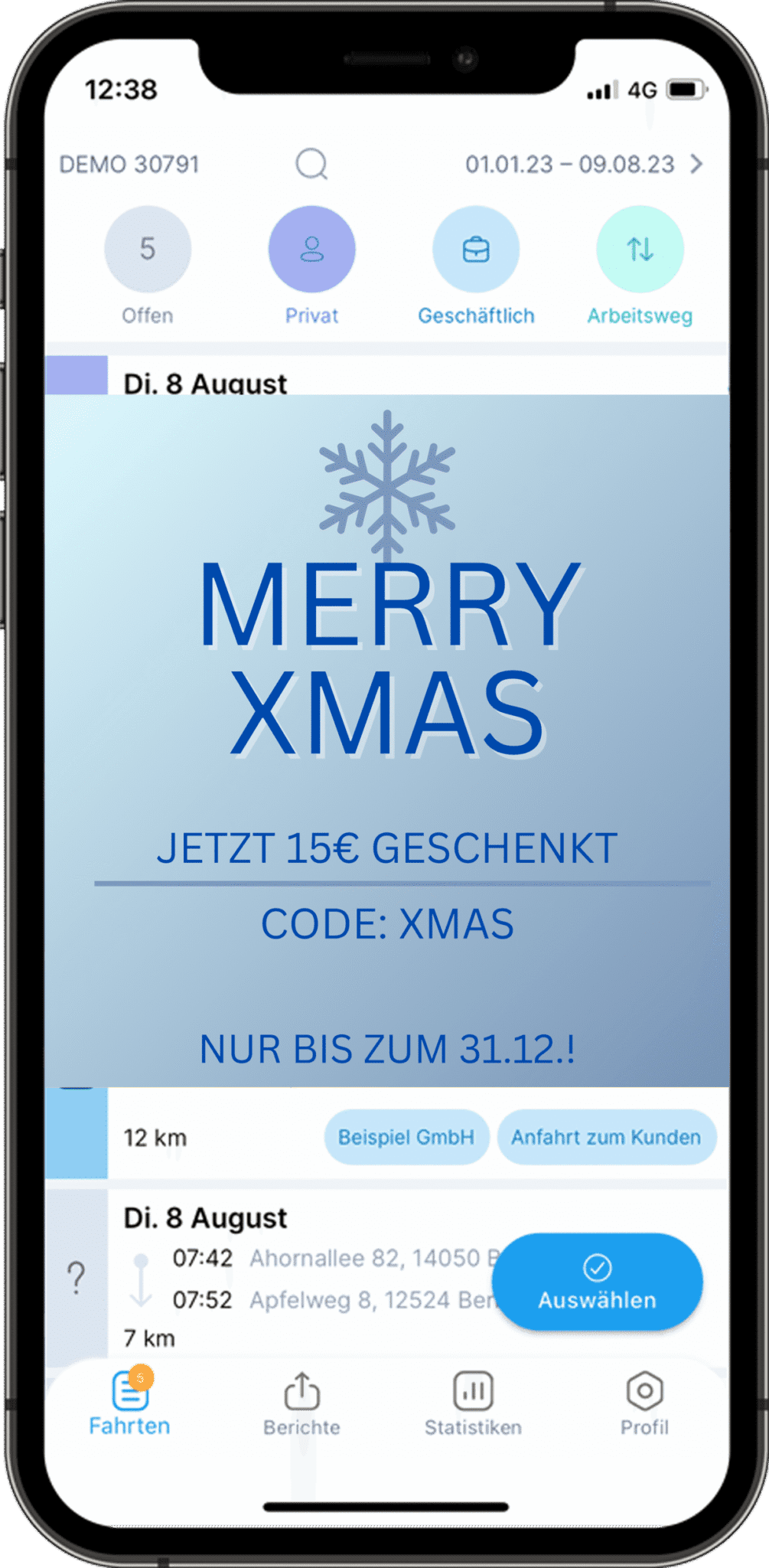 AutoLogg_XMAS Aktion_Rabatt Elektronisches Fahrtenbuch